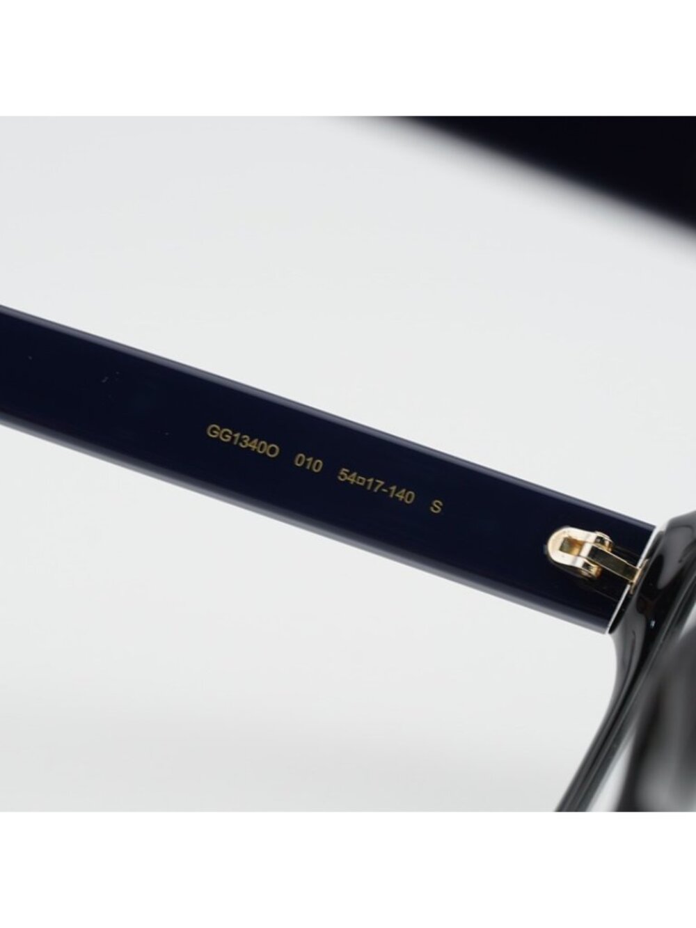 Gucci GG1340O 010 Eyeglasses Shiny Black/Blue 55mm Square Frame - Picture 8 of 11